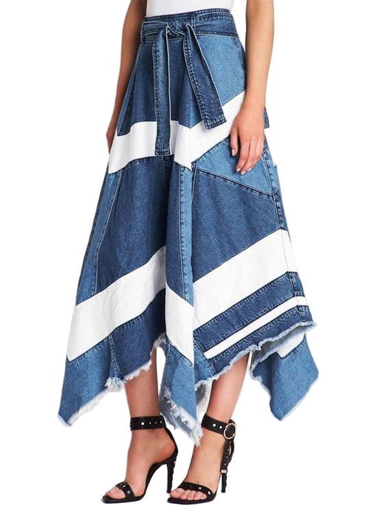 Jupe Asymétrique en Denim pour Femmes 0