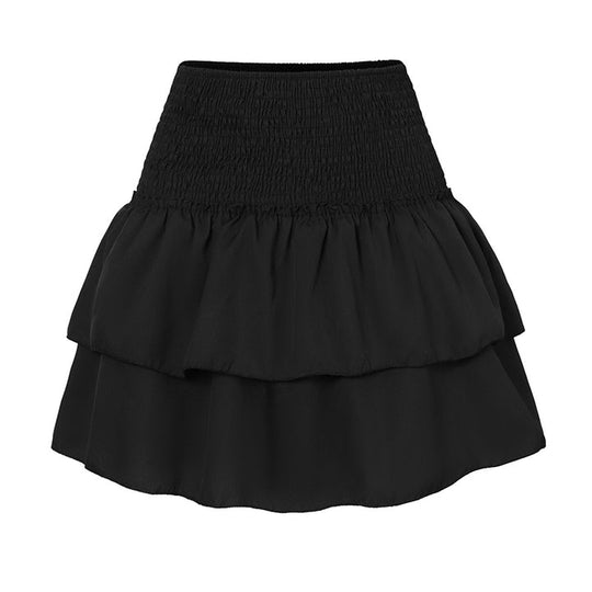 Jupe Femme Mini A-Ligne Volants Taille Haute Tissu Doux Mélangé 12