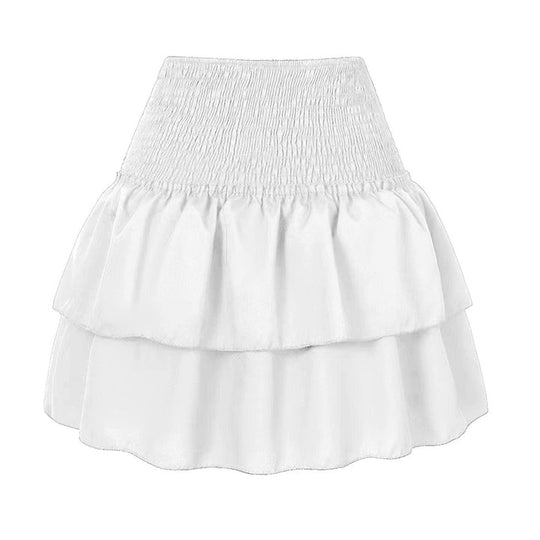 Jupe Femme Mini A-Ligne Volants Taille Haute Tissu Doux Mélangé 9