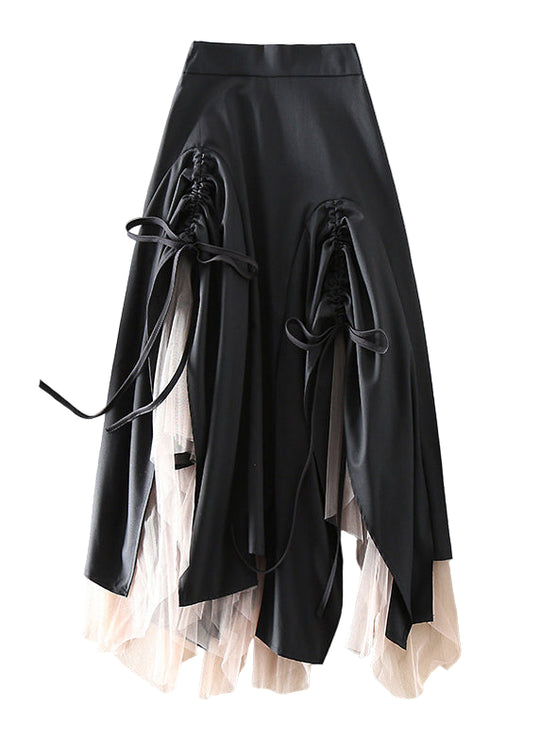Jupe Femme Tulle Asymétrique avec Cordon 0