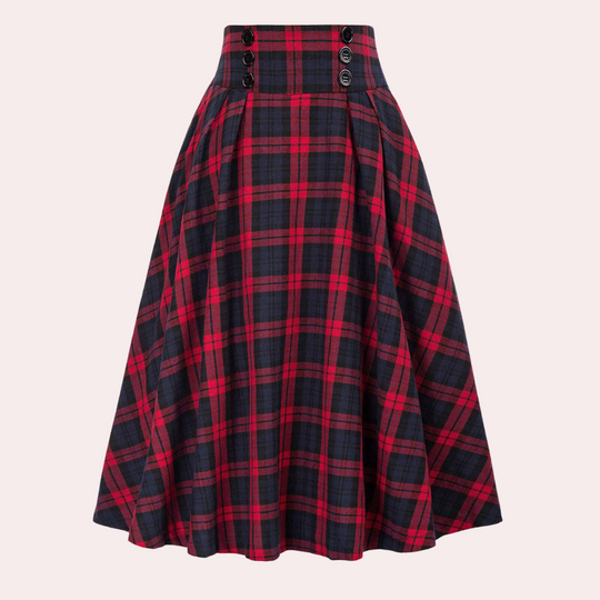 Jupe Longue Femme À Carreaux Taille Haute Élégante 2