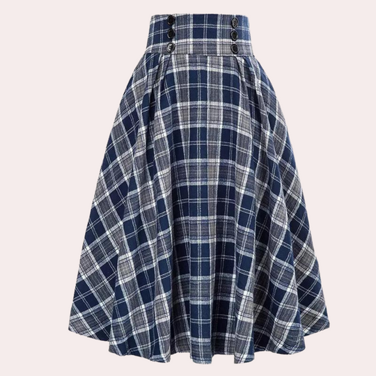 Jupe Longue Femme À Carreaux Taille Haute Élégante 4