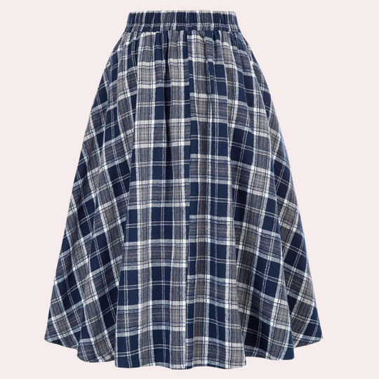 Jupe Longue Femme À Carreaux Taille Haute Élégante 5