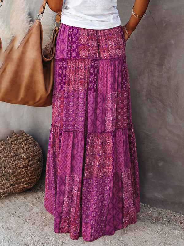 Jupe Maxi Décontractée Haute Taille Boho pour Femme 3