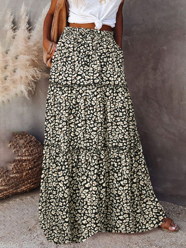 Jupe Maxi Décontractée Haute Taille Boho pour Femme 5