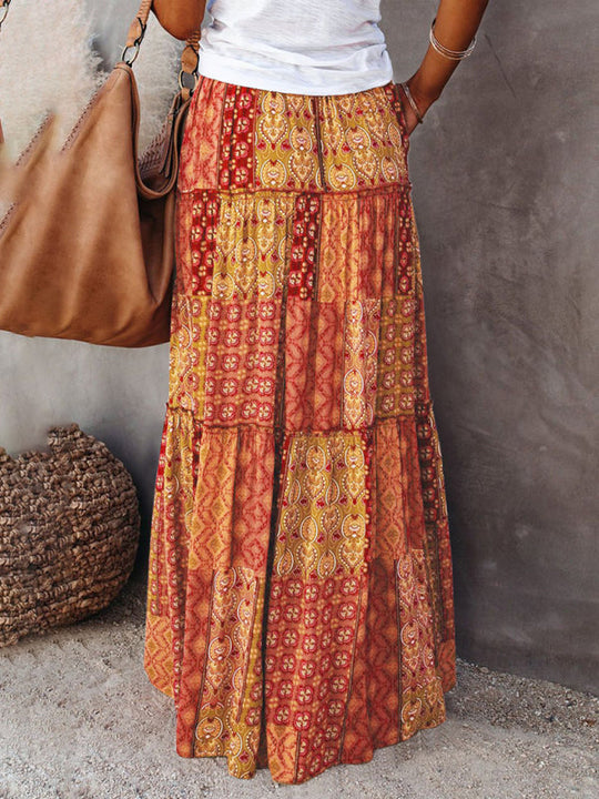 Jupe Maxi Décontractée Haute Taille Boho pour Femme 8