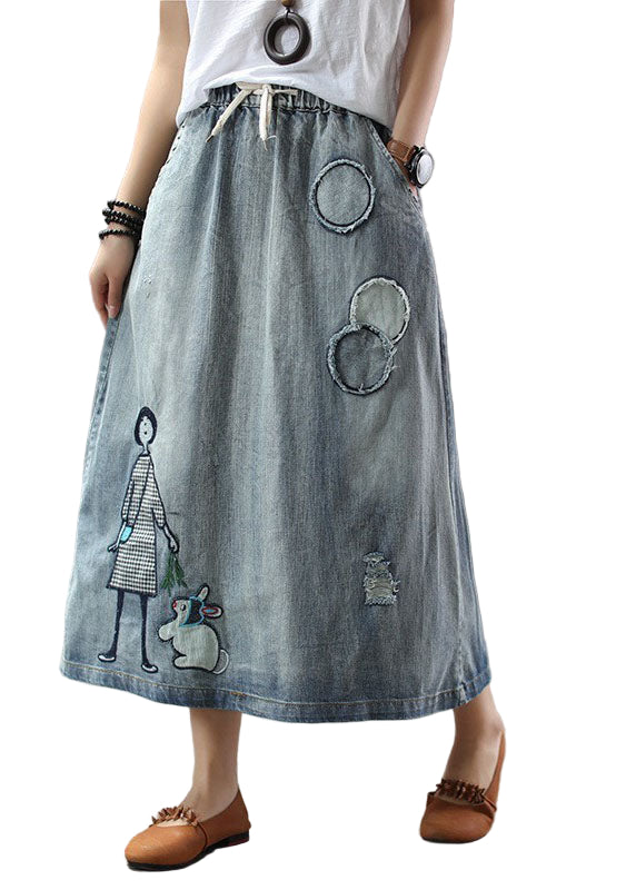 Jupe en Denim Décontractée avec Détails en Tulle 0