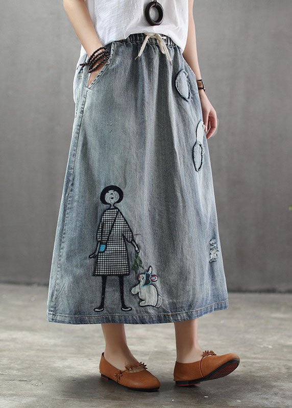 Jupe en Denim Décontractée avec Détails en Tulle 2
