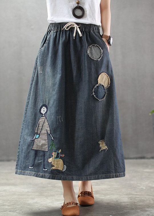 Jupe en Denim Décontractée avec Détails en Tulle 3