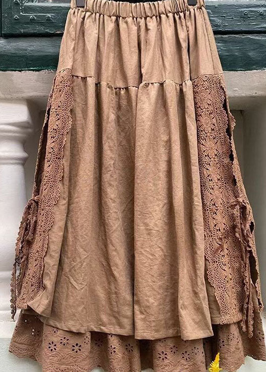 Jupe en Dentelle Kaki Moderne pour Femme 3