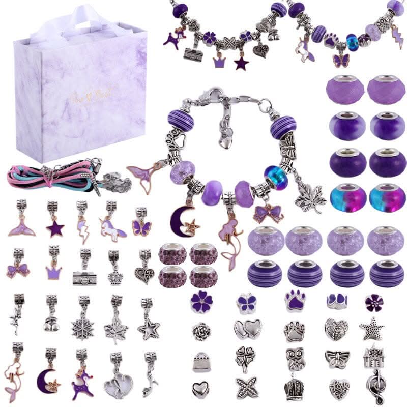 Kit Création Bijoux Bracelet Avec Breloques Brillantes Pour Filles 11