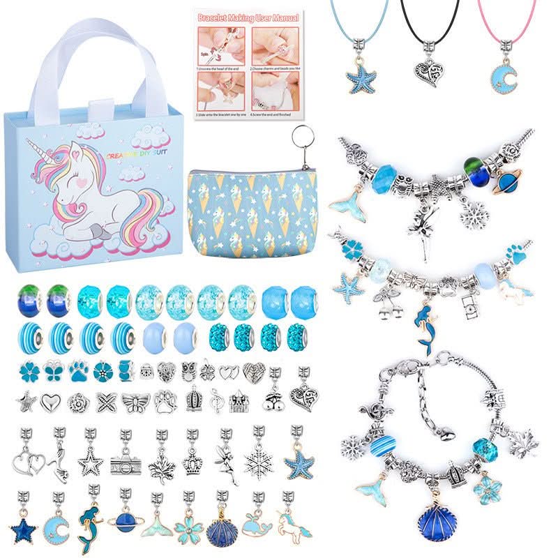 Kit Création Bijoux Bracelet Avec Breloques Brillantes Pour Filles 17