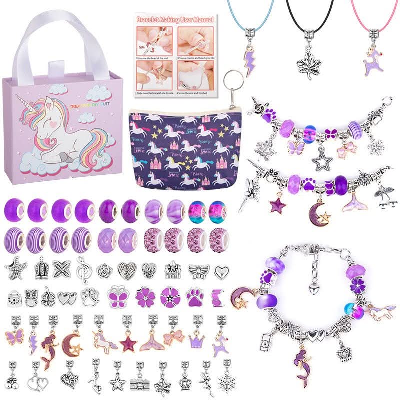 Kit Création Bijoux Bracelet Avec Breloques Brillantes Pour Filles 19