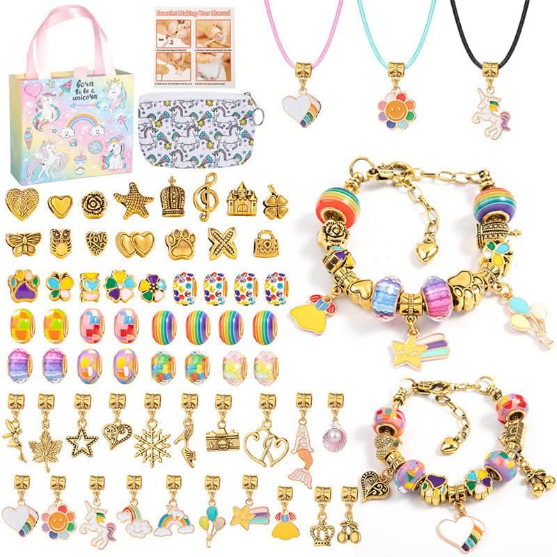 Kit Création Bijoux Bracelet Avec Breloques Brillantes Pour Filles 22