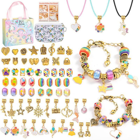 Kit Création Bijoux Bracelet Avec Breloques Brillantes Pour Filles 22