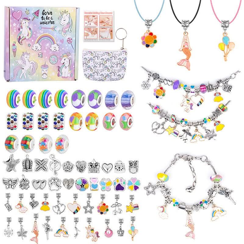 Kit Création Bijoux Bracelet Avec Breloques Brillantes Pour Filles 25