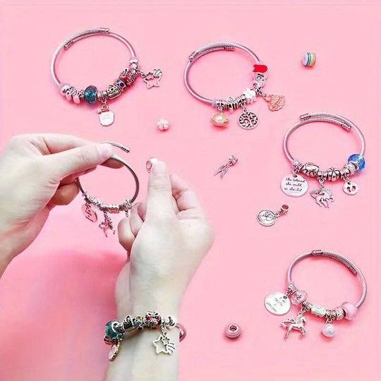 Kit Création Bijoux Bracelet Avec Breloques Brillantes Pour Filles 3
