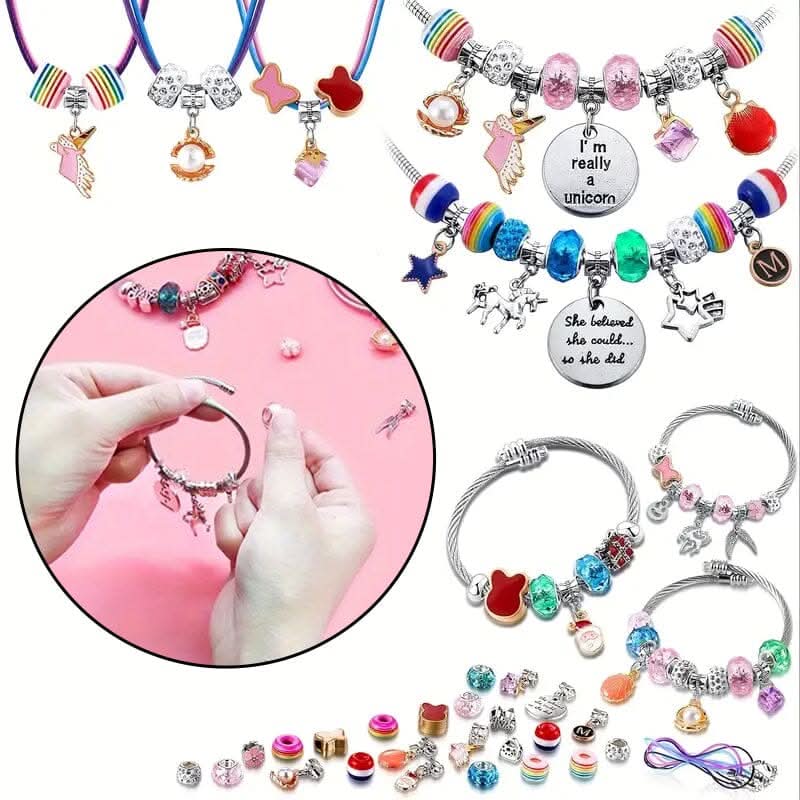Kit Création Bijoux Bracelet Avec Breloques Brillantes Pour Filles 5
