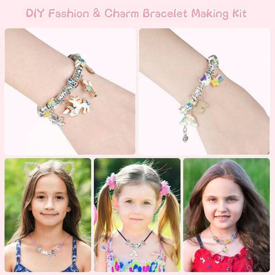 Kit Création Bijoux Bracelet Avec Breloques Brillantes Pour Filles 7