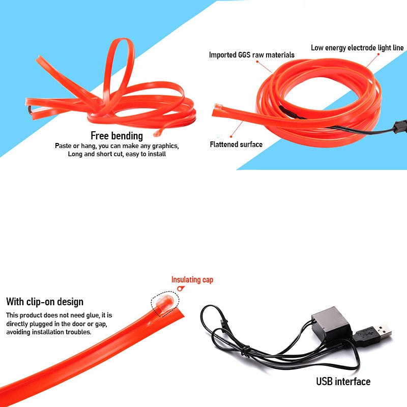 Kit d'Éclairage LED pour Voiture Futuriste avec Connexion USB 6