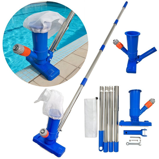 Kit d'aspirateur de piscine télescopique avec brosse et sac à feuilles 1
