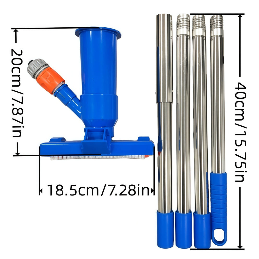 Kit d'aspirateur de piscine télescopique avec brosse et sac à feuilles 3