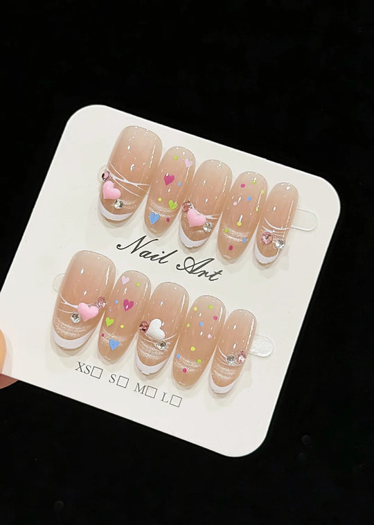 Kit de décoration d'ongles pour femmes avec motifs cœurs et paillettes 0
