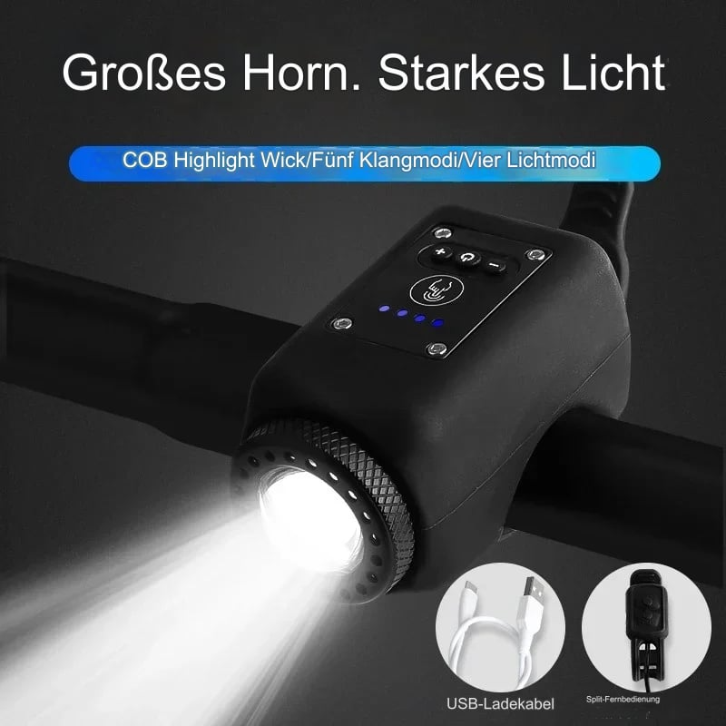 Klaxon Électronique pour Vélo avec Lumière LED Puissante et Design Compact 3