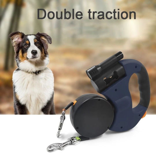 Laisse Double Rétractable pour Chiens avec Lampe de Poche 4