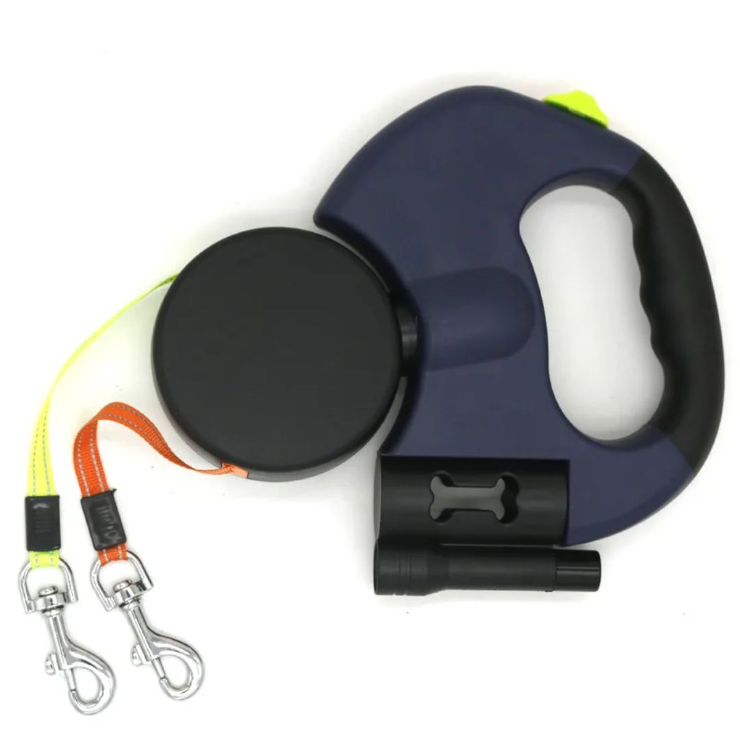 Laisse Double Rétractable pour Chiens avec Lampe de Poche 6