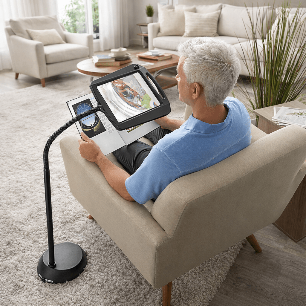 Lampadaire Led avec Loupe 3x pour Artisanat et Détails, Bras Flexible et Base Stable 1