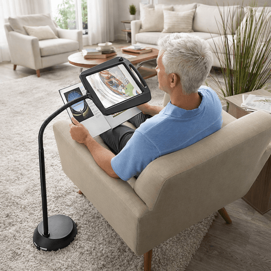 Lampadaire Led avec Loupe 3x pour Artisanat et Détails, Bras Flexible et Base Stable 1