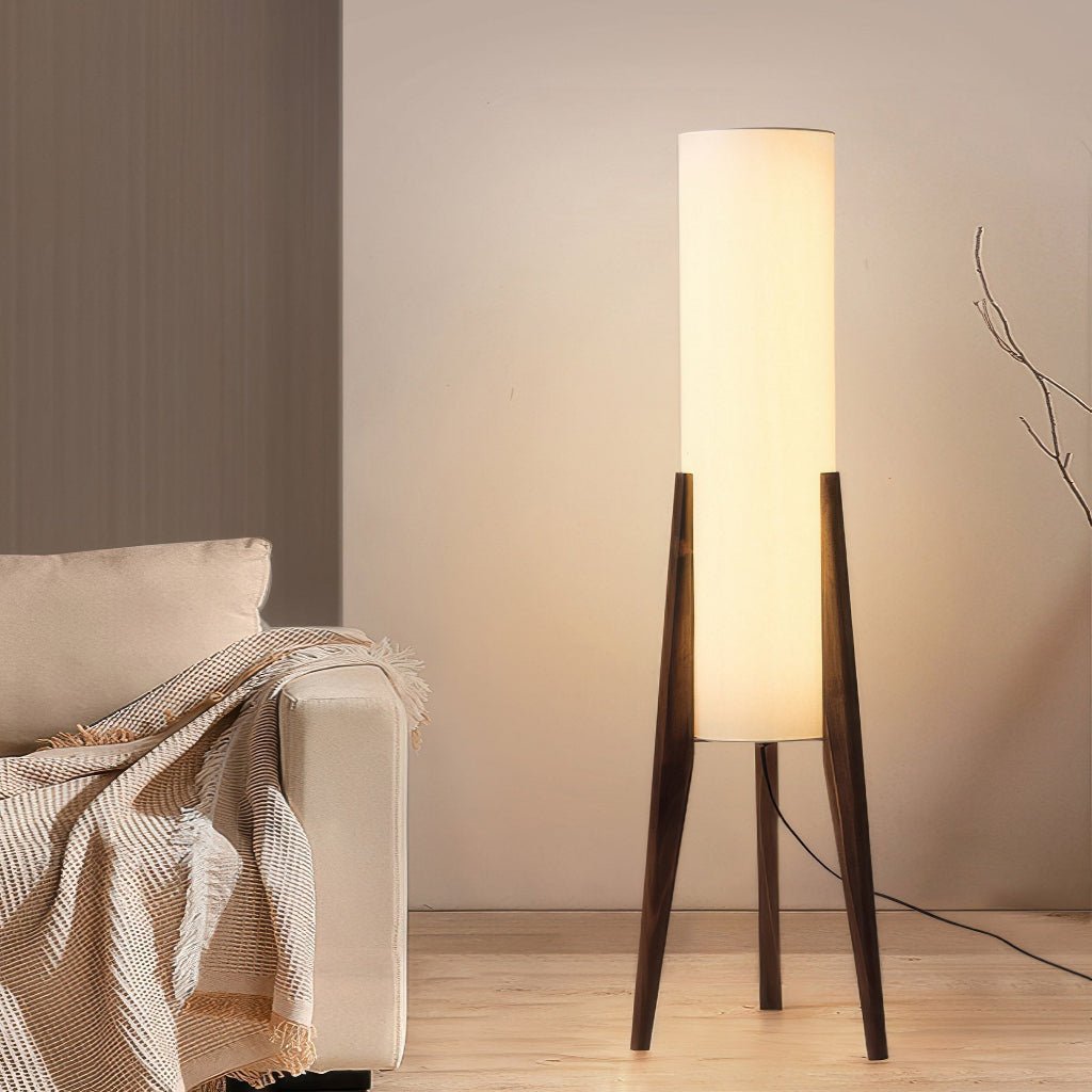 Lampadaire Scandinave en Bois de Noyer avec Éclairage LED Dimmable 1