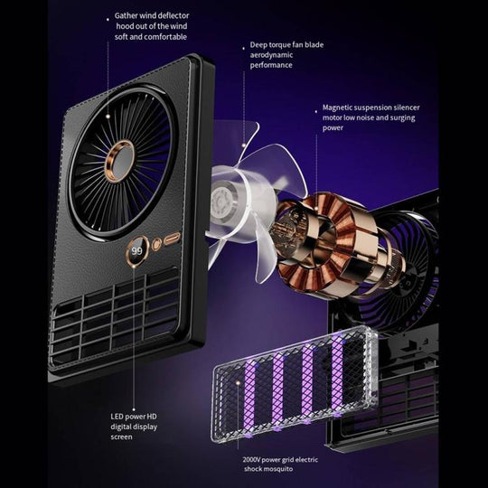 Lampe Anti-Moustique Électrique avec Ventilateur 2 en 1 2