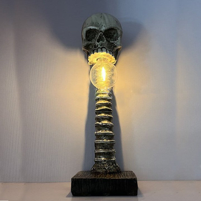 Lampe Décorative Crâne avec Colonne Vertébrale pour Salon 7