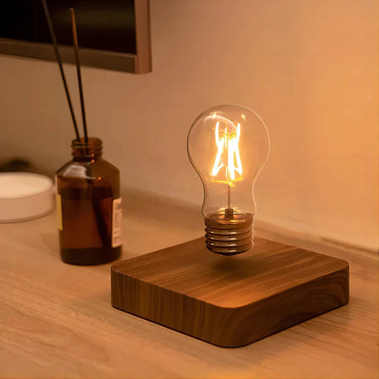 Lampe Flottante Moderne avec Base en Noyer 3