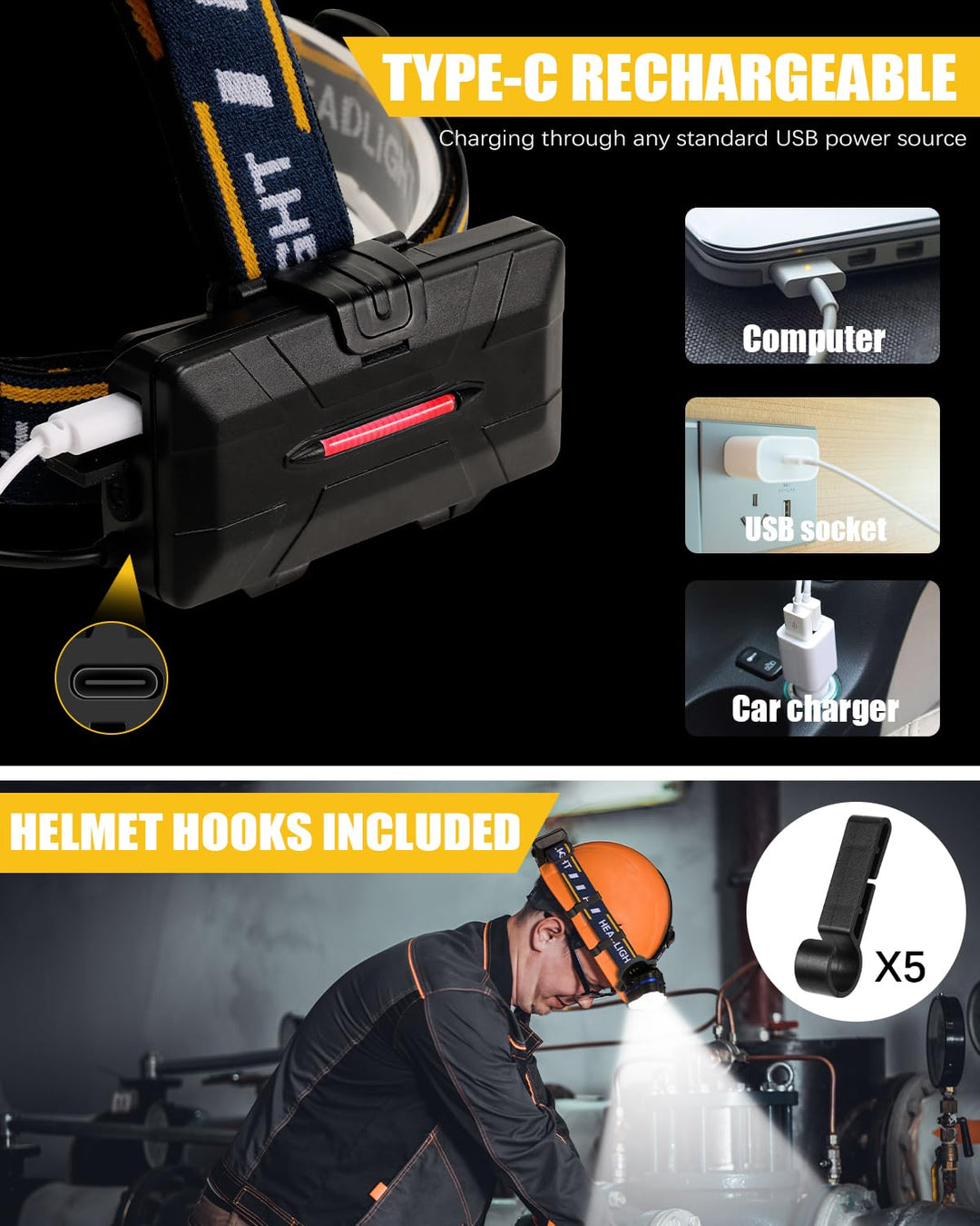 Lampe Frontale Rechargeable Puissante 18 000 Lumens pour Trail et Activités en Plein Air 4