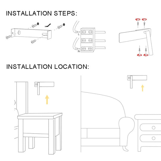 Lampe LED Rotative Réglable pour Chambre Moderne 6