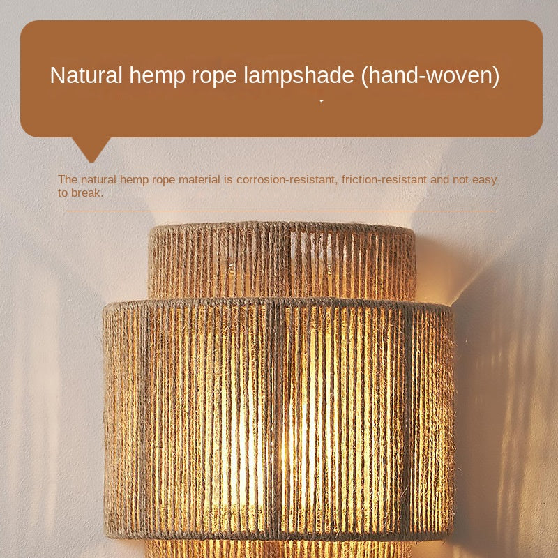 Lampe Murale Boho Rattan Vintage 5
