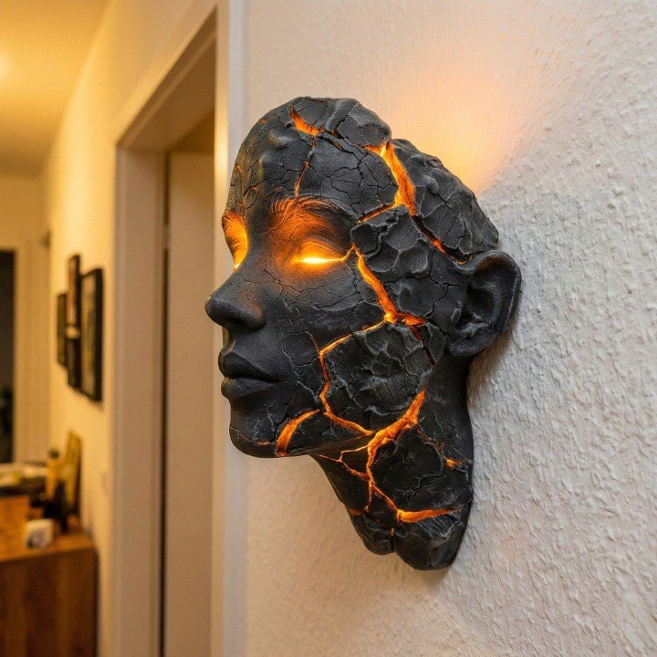 Lampe Murale Sculpturale Visage Humain 1