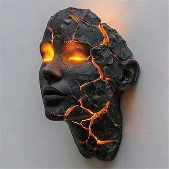 Lampe Murale Sculpturale Visage Humain 3