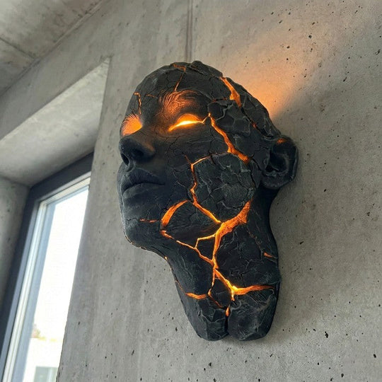 Lampe Murale Sculpturale Visage Humain 4