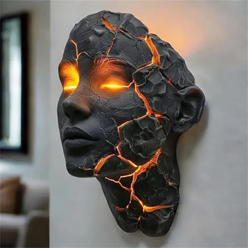 Lampe Murale Sculpturale Visage Humain 5