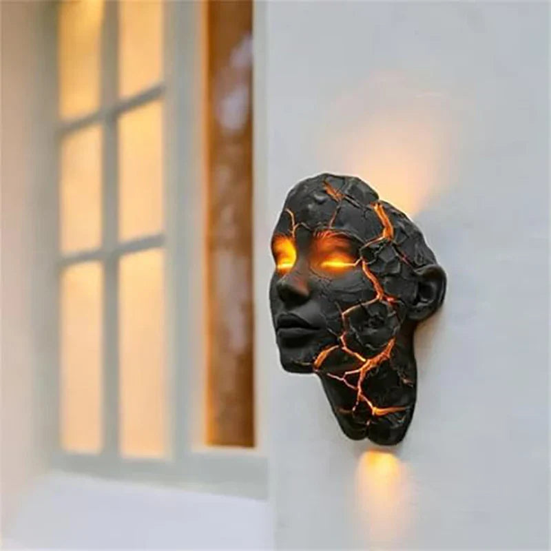Lampe Murale Sculpturale Visage Humain 6