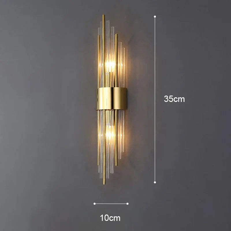 Lampe Murale en Cristal avec Accents Dorés 0