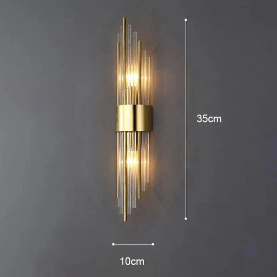 Lampe Murale en Cristal avec Accents Dorés 0