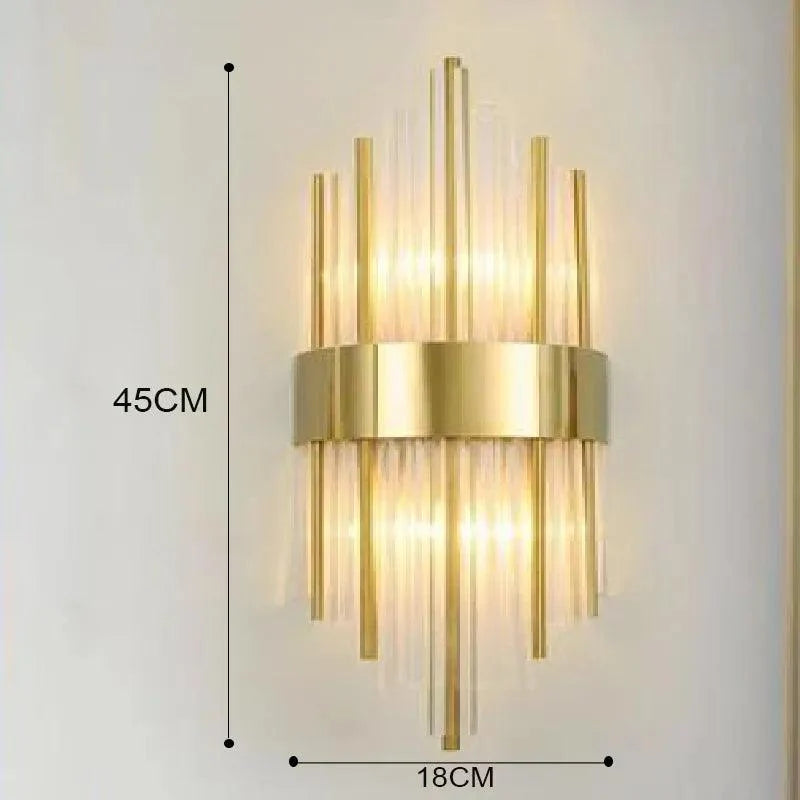 Lampe Murale en Cristal avec Accents Dorés 14