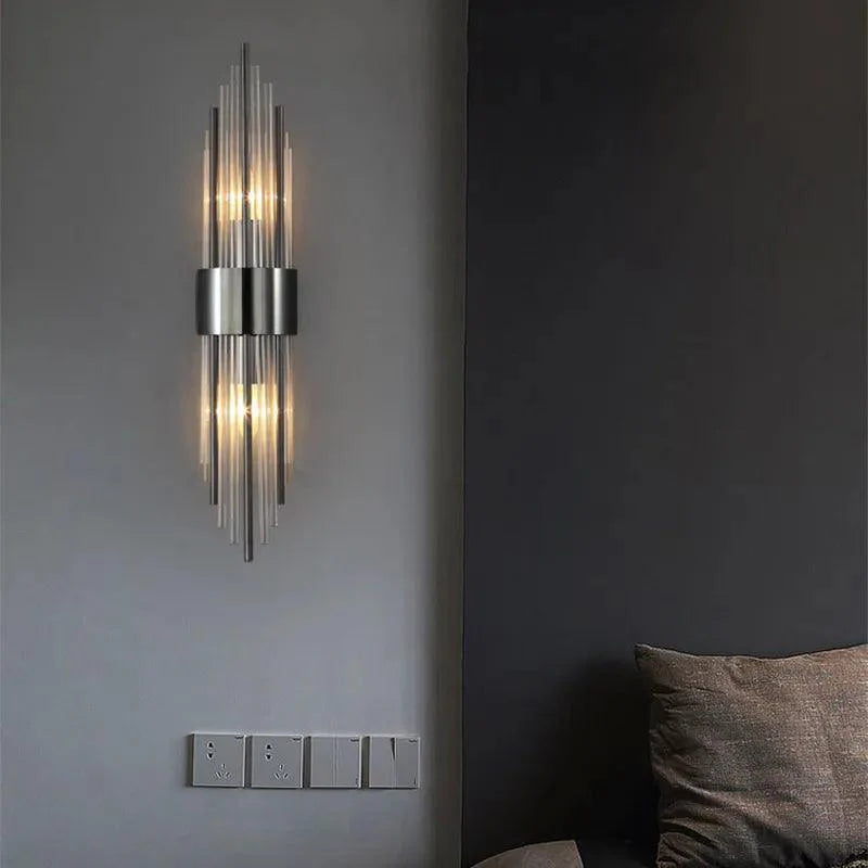 Lampe Murale en Cristal avec Accents Dorés 3