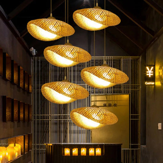Lampe Pendentif en Rotin Artisanale pour Intérieur Bohème 1