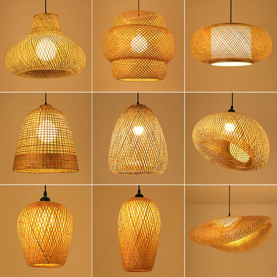 Lampe Pendentif en Rotin Artisanale pour Intérieur Bohème 2